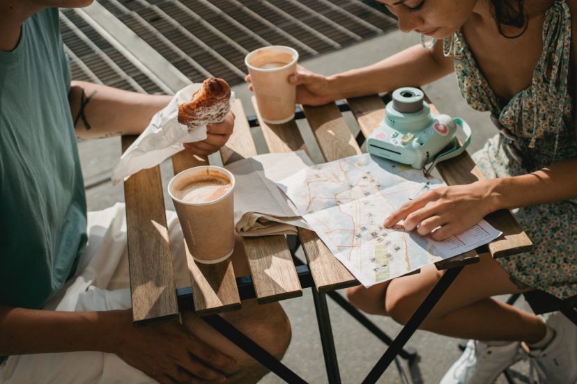 couple reading map looking for notary public
